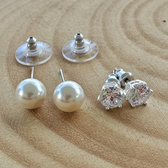 Origami Owl Jewelry - Origami Owl Pearl & CZ studs stainless posts